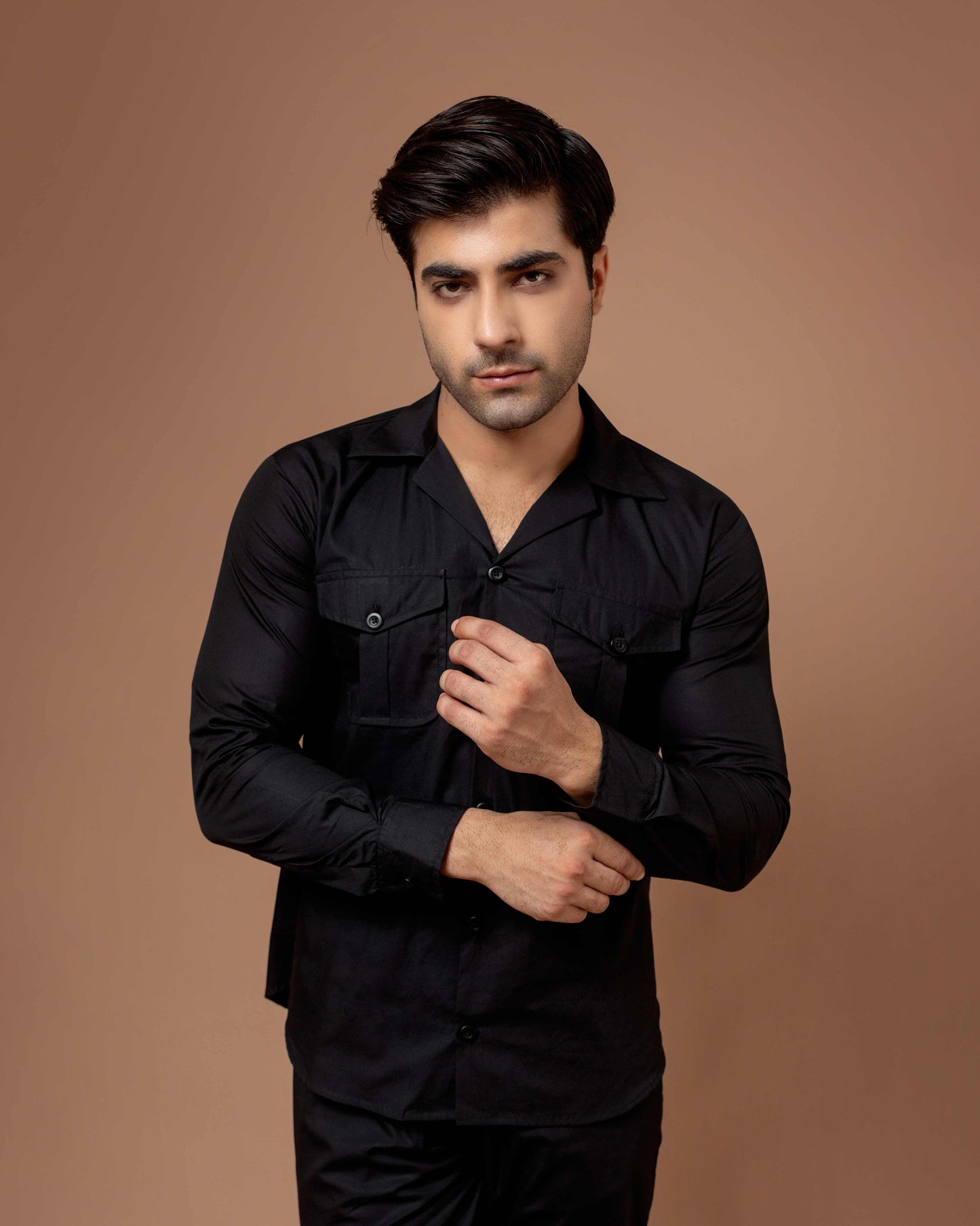 Black Men Co-ord Set With Flap Pockets