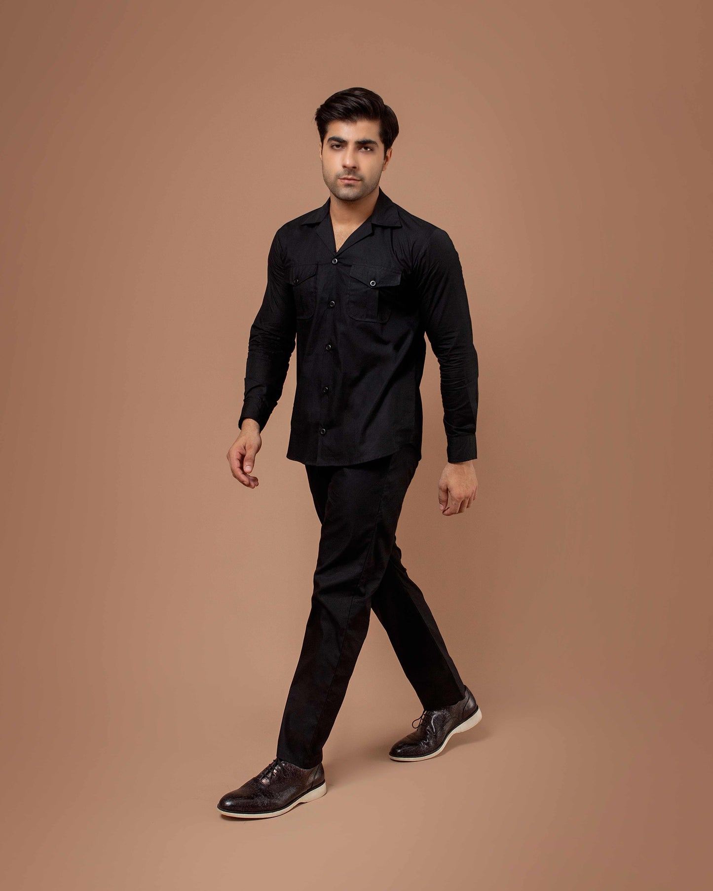 Black Men Co-ord Set With Flap Pockets