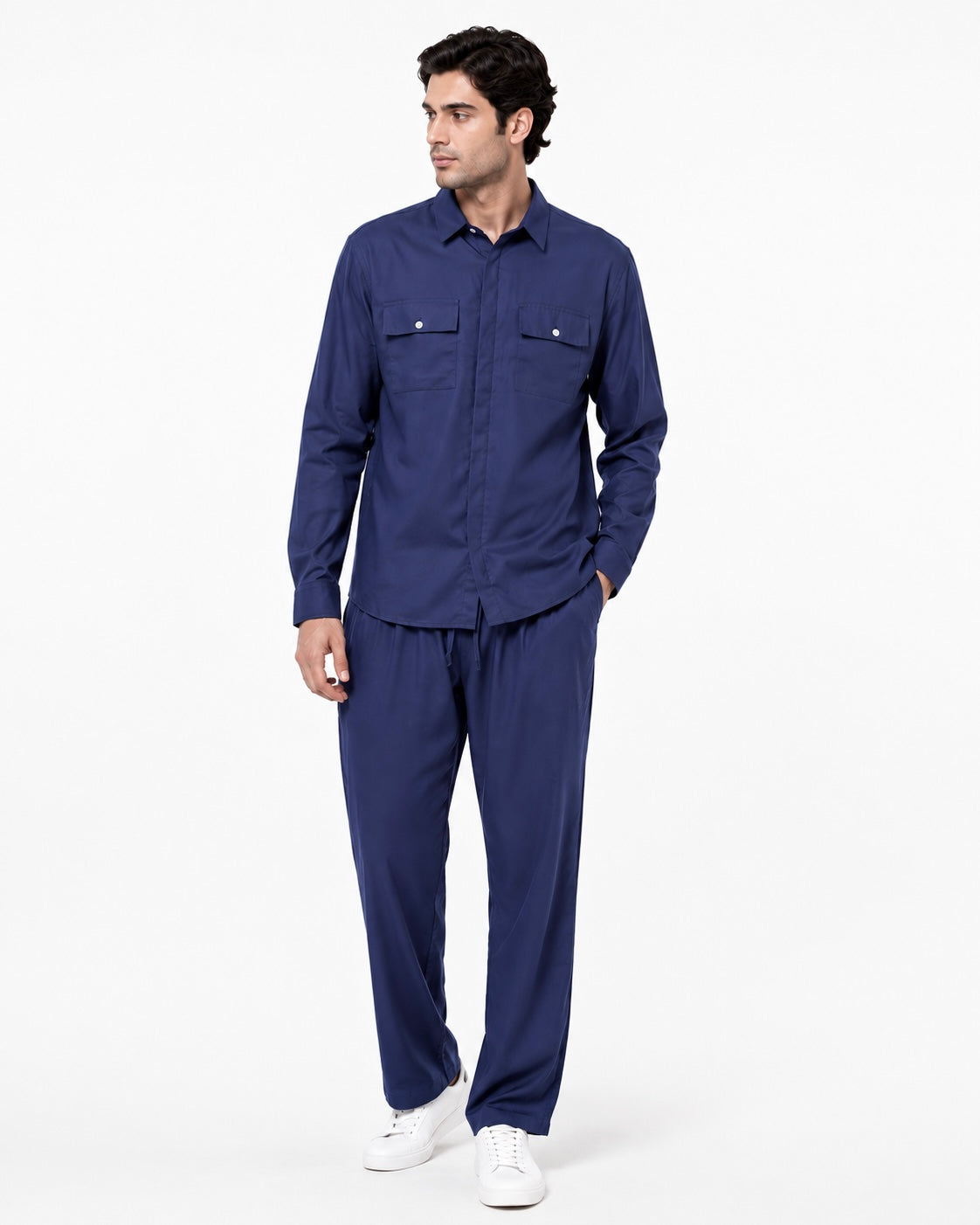 Blue Co-ord Set With Flap Pockets
