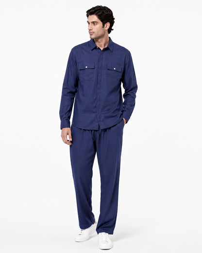 Blue Co-ord Set With Flap Pockets