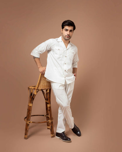 White Men Co-ord Set