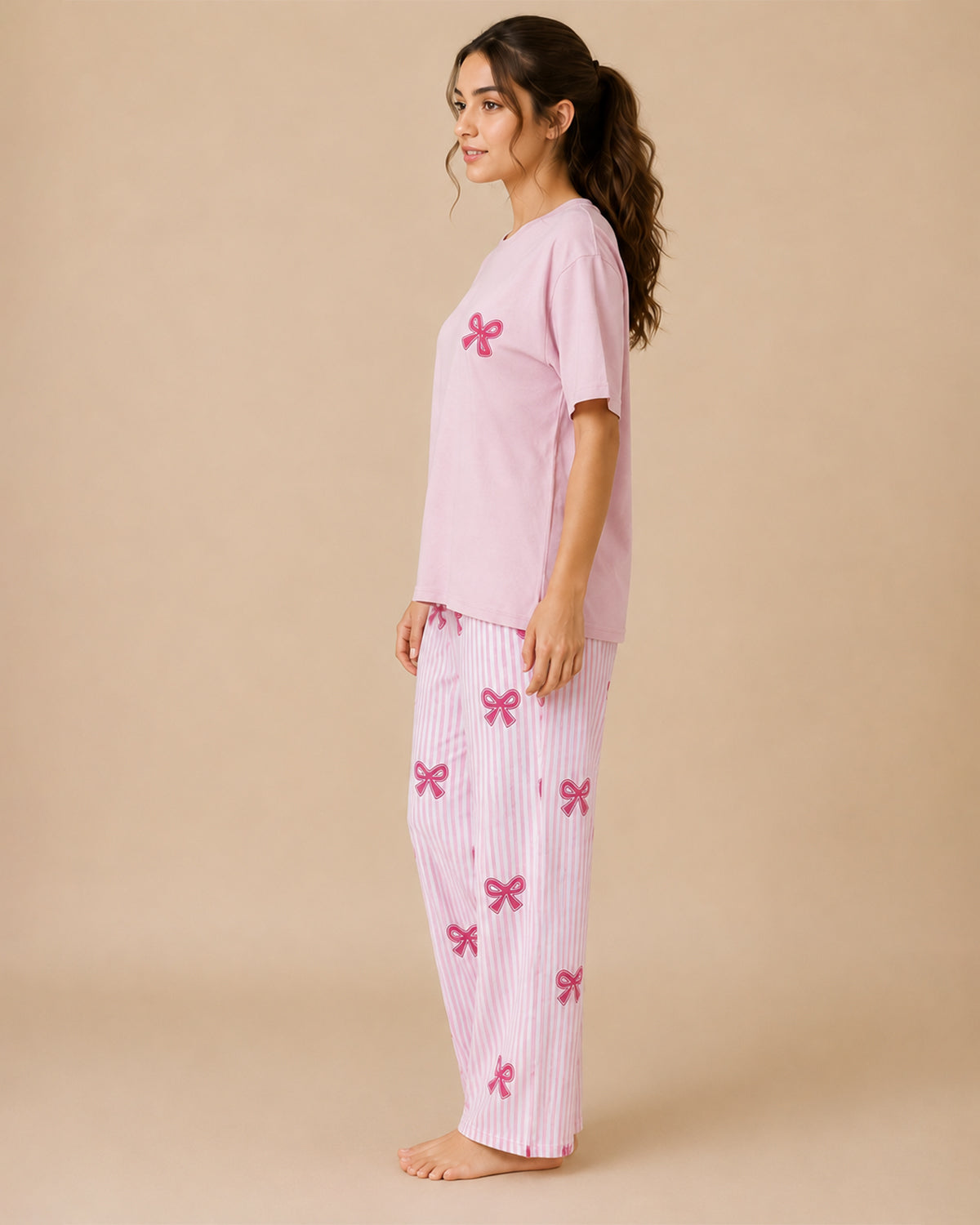 Nightwear - Pink Bow crew neck