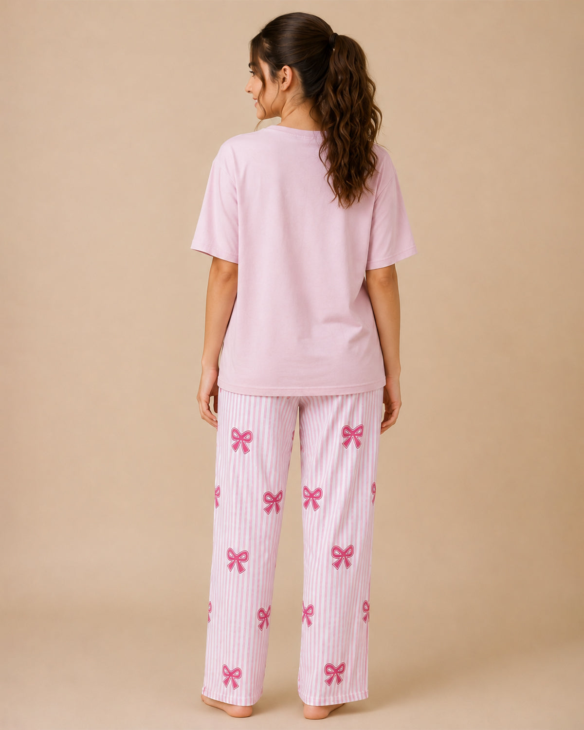 Nightwear - Pink Bow crew neck