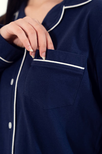 Solid Nightwear - Navy Blue