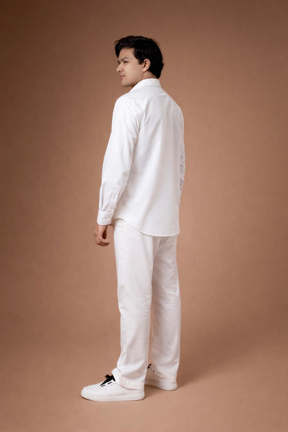 White Co-ord Set With Flap Pockets